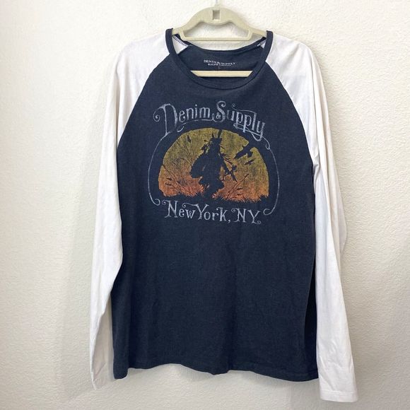 Denim & Supply Ralph Lauren Tops - Denim & Supply Ralph Lauren Shirt Womens Size Large Graphic Raglan Western